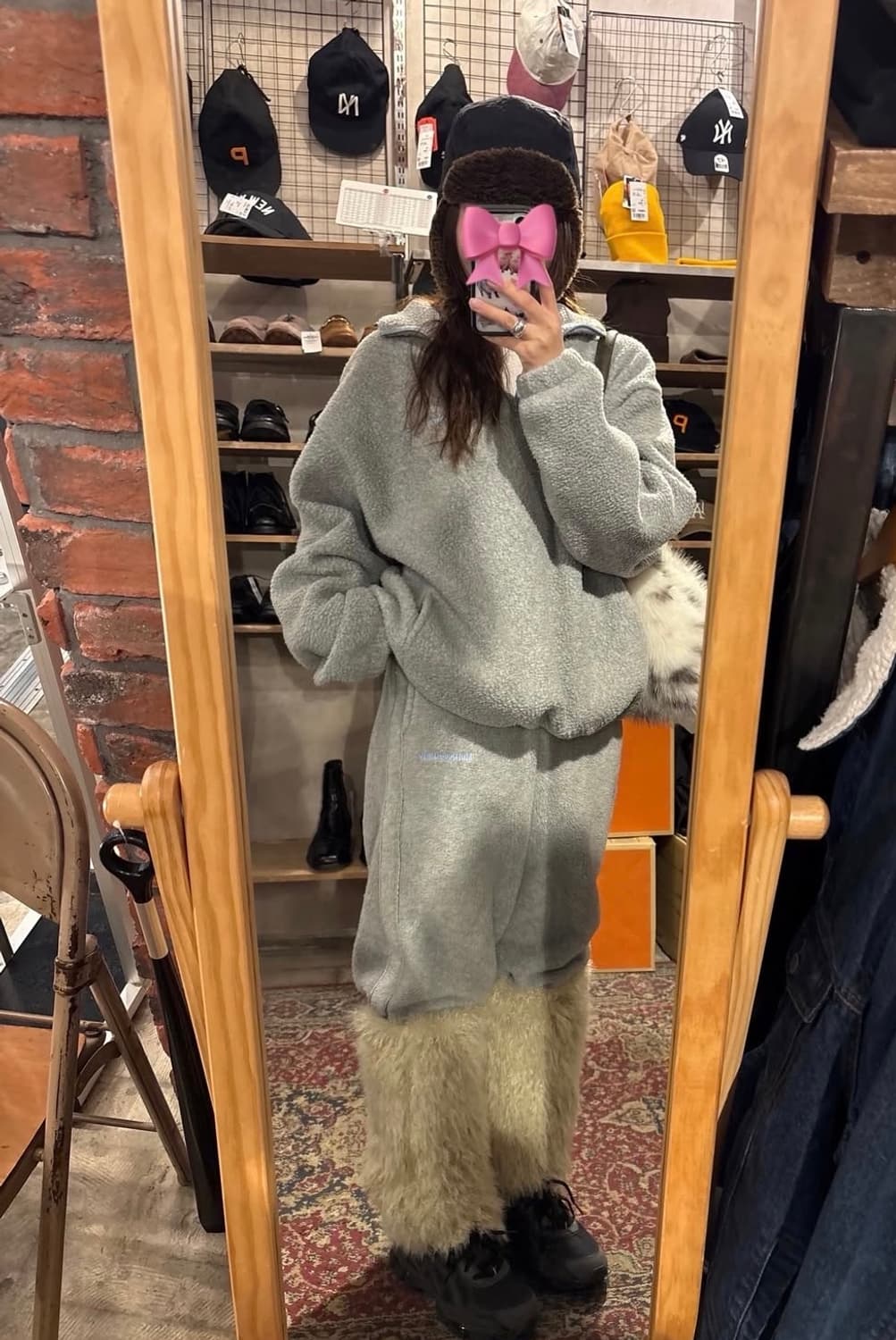 러브바이무드 홈커밍 플리스 셋업 그레이 상품이미지1