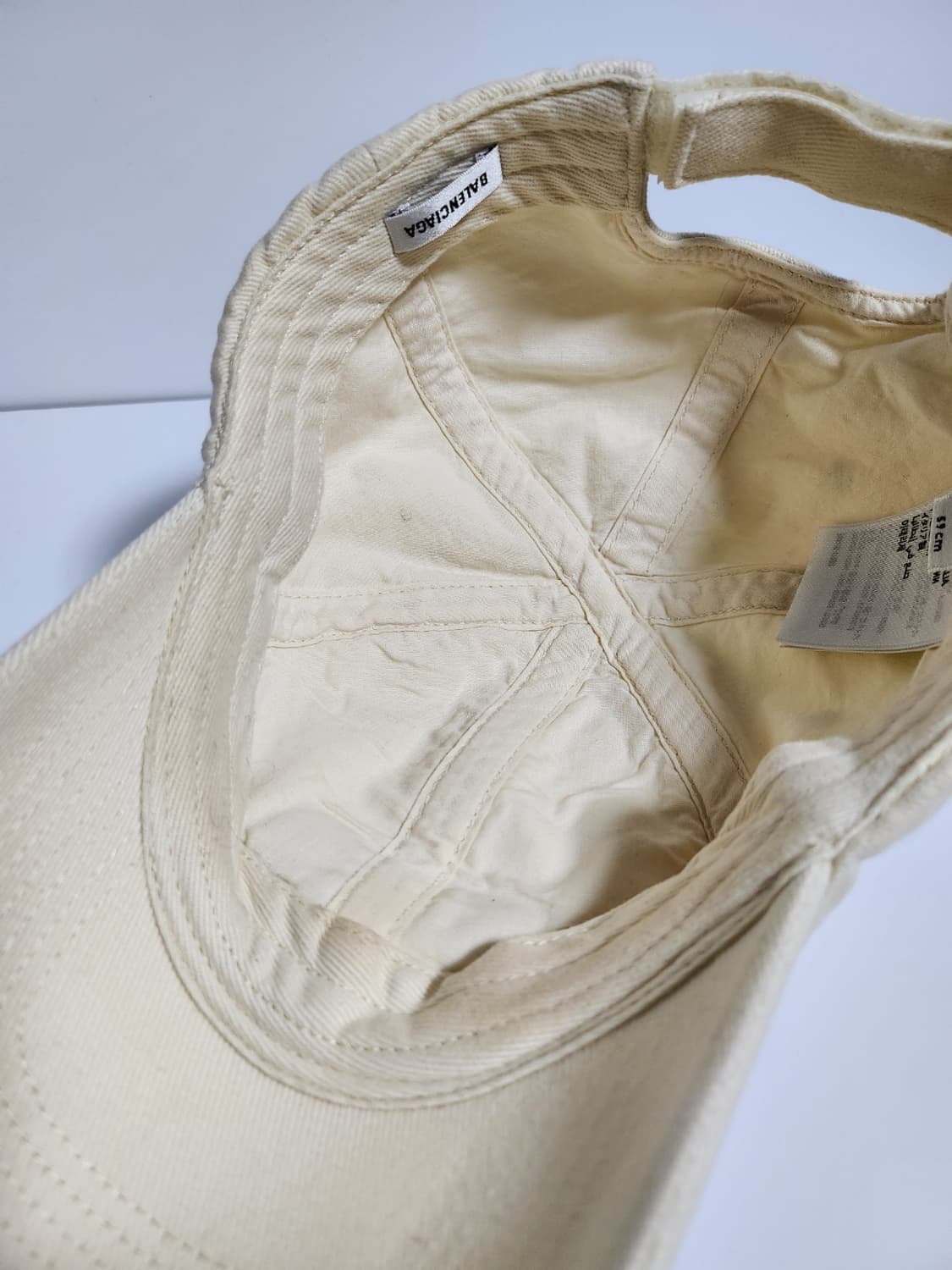 [L] 발렌시아가 크림 코튼 드릴 BB 파리스 볼캡모자 704105 상품이미지6