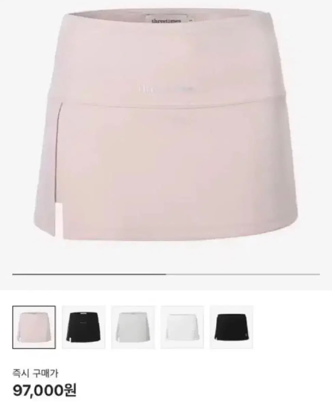 쓰리타임즈 애슬레틱 슬릿 스커트 핑크 Skirt 상품이미지1