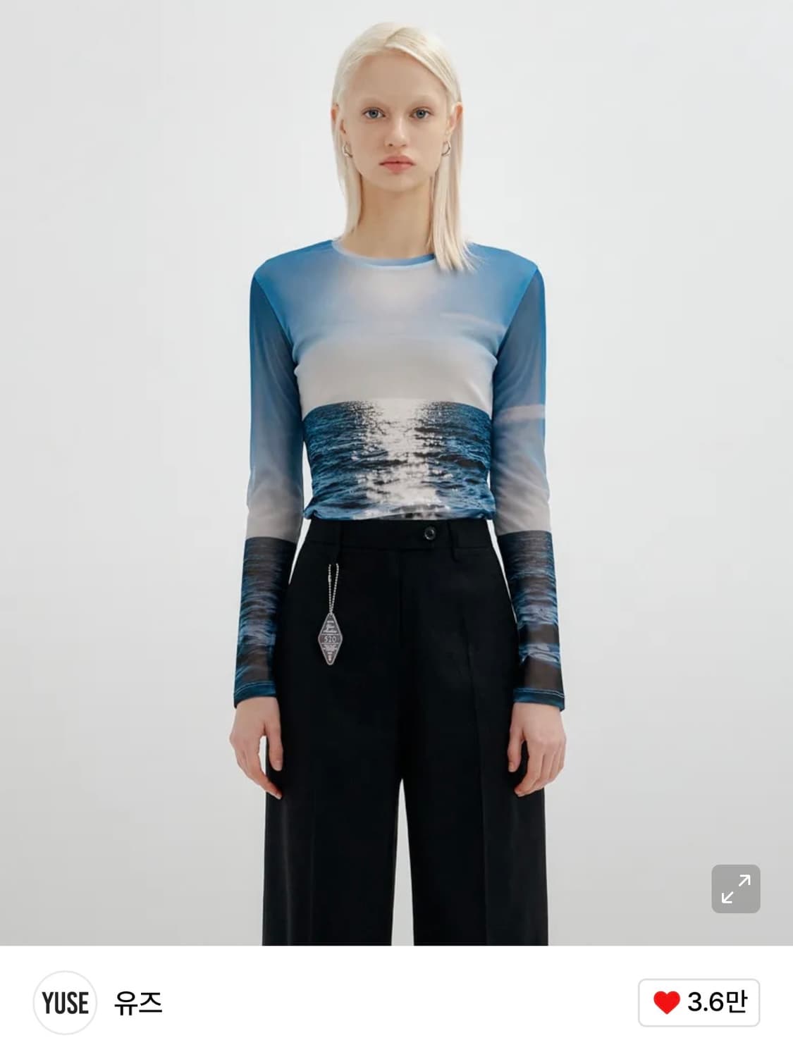 유즈 MESH FULL PRINT T-SHIRT - BLUE 상품이미지1