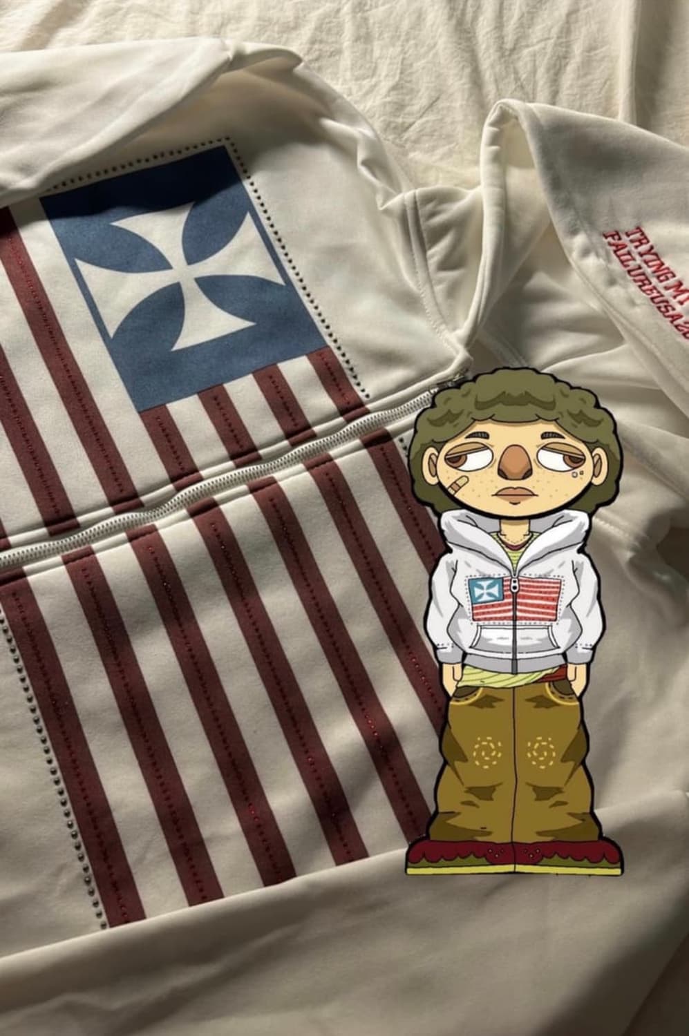 기모 성조기 후드집업 상품이미지2