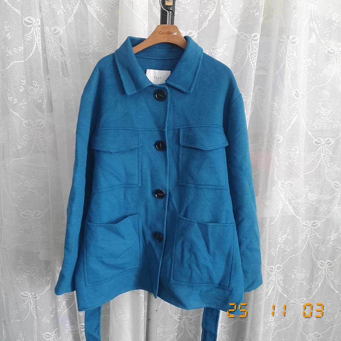 PLAC 울 캐시미어 반코트 free 블루 상품이미지2
