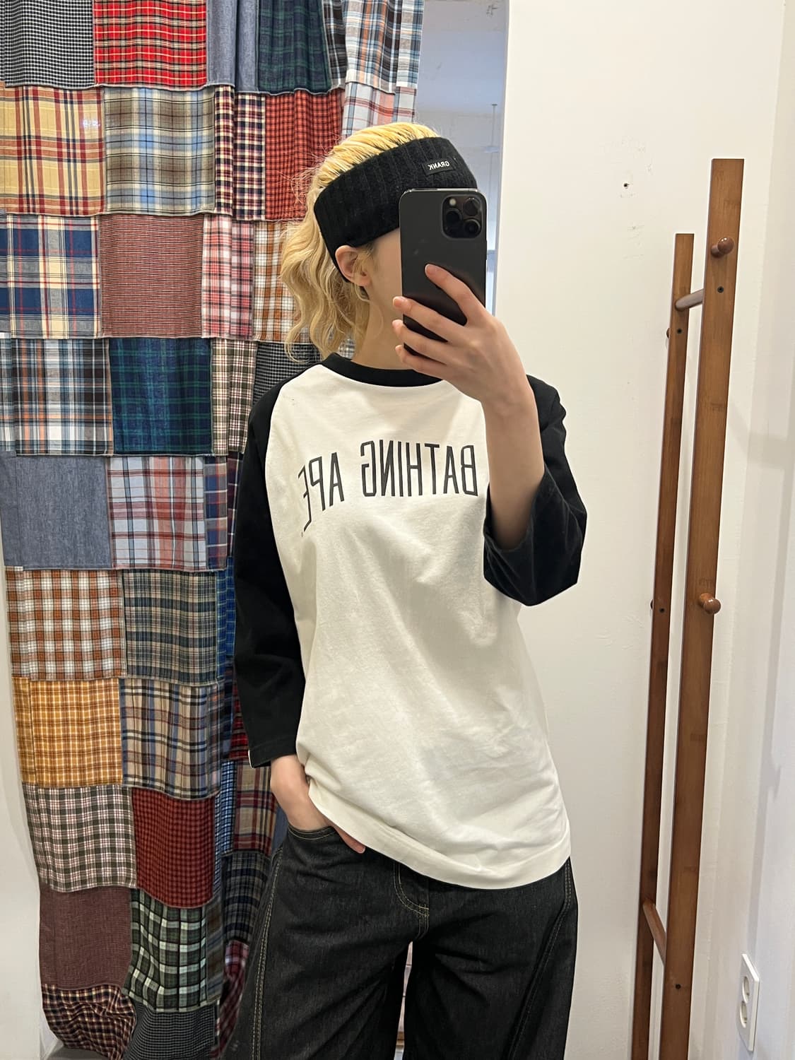 베이프 블랙앤화이트 숏 슬리브 상품이미지1