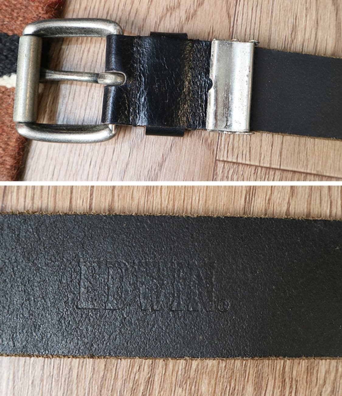 일본판 EDWIN 에드윈 두툼 튼튼한 소가죽 벨트 29-32 상품이미지6