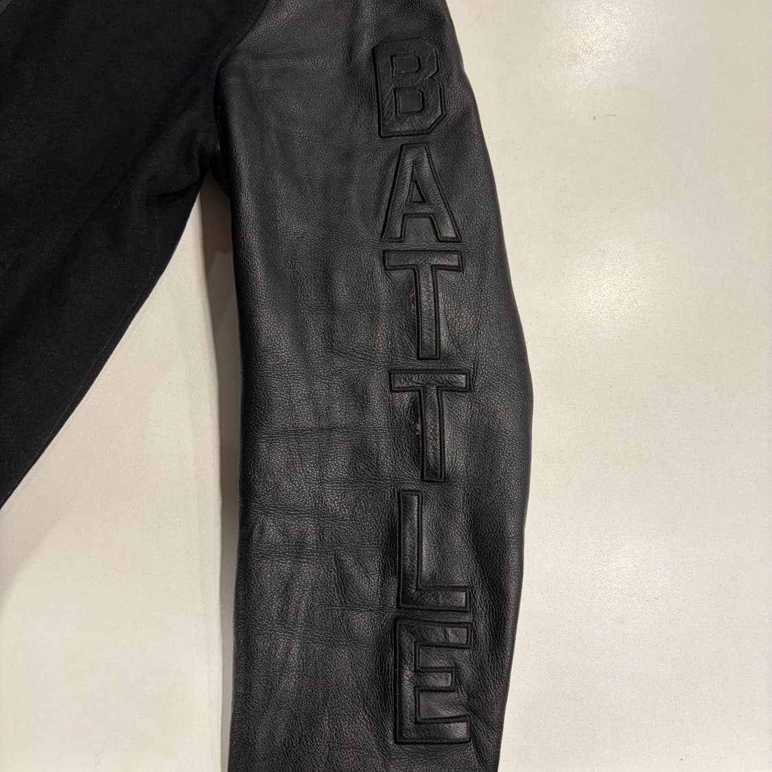 [L] 나이키 디트로이트 배틀 블랙 레더 점퍼 자켓 B793 상품이미지5