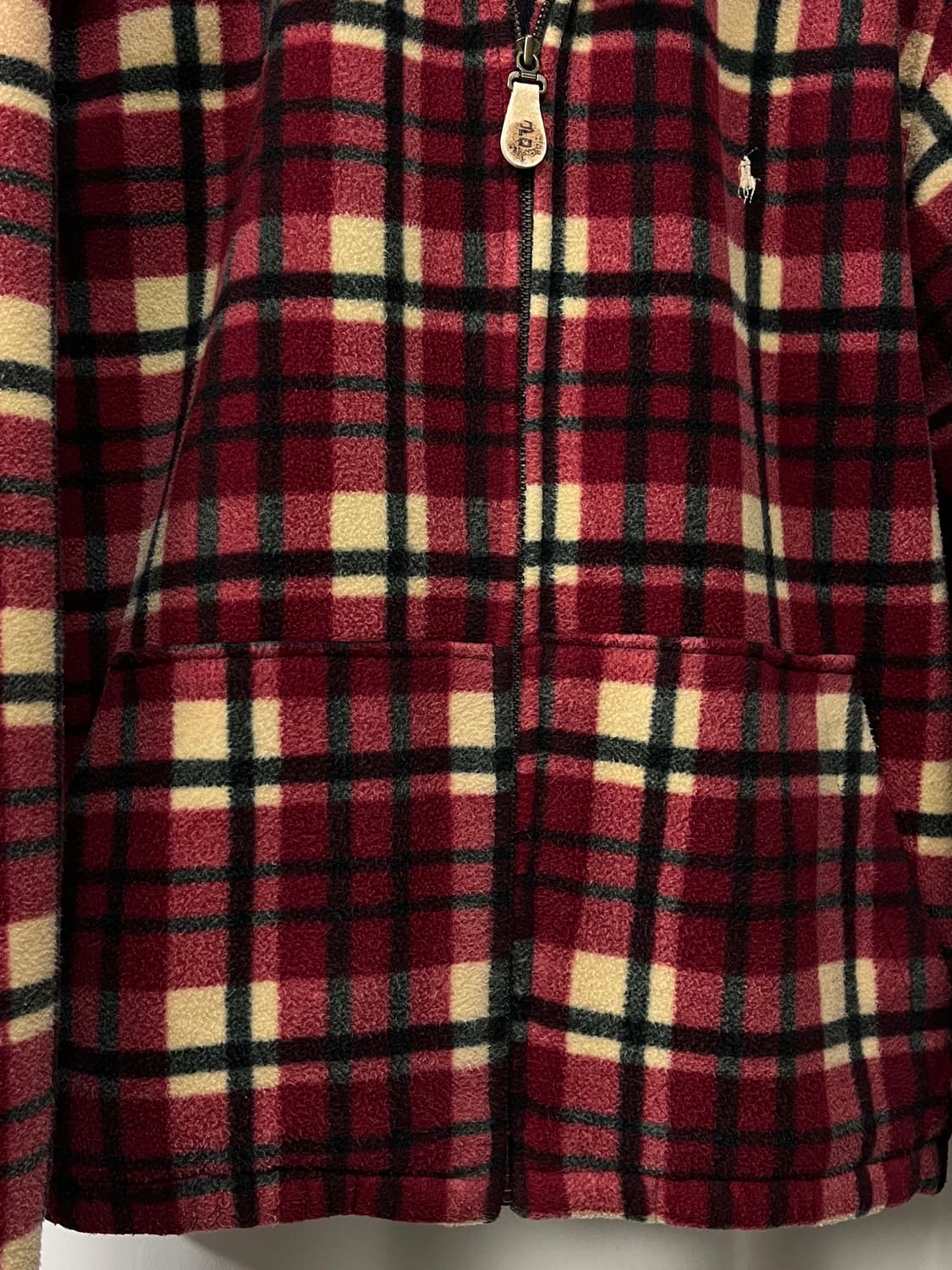 90's 폴로 랄프로렌 타탄 블랙와치 플리스 스윙탑 자켓 상품이미지5