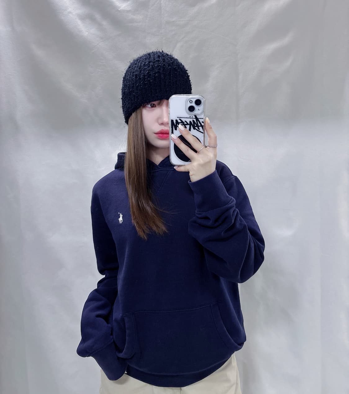 폴로 랄프로렌 화이트포니 네이비 후드  상품이미지2