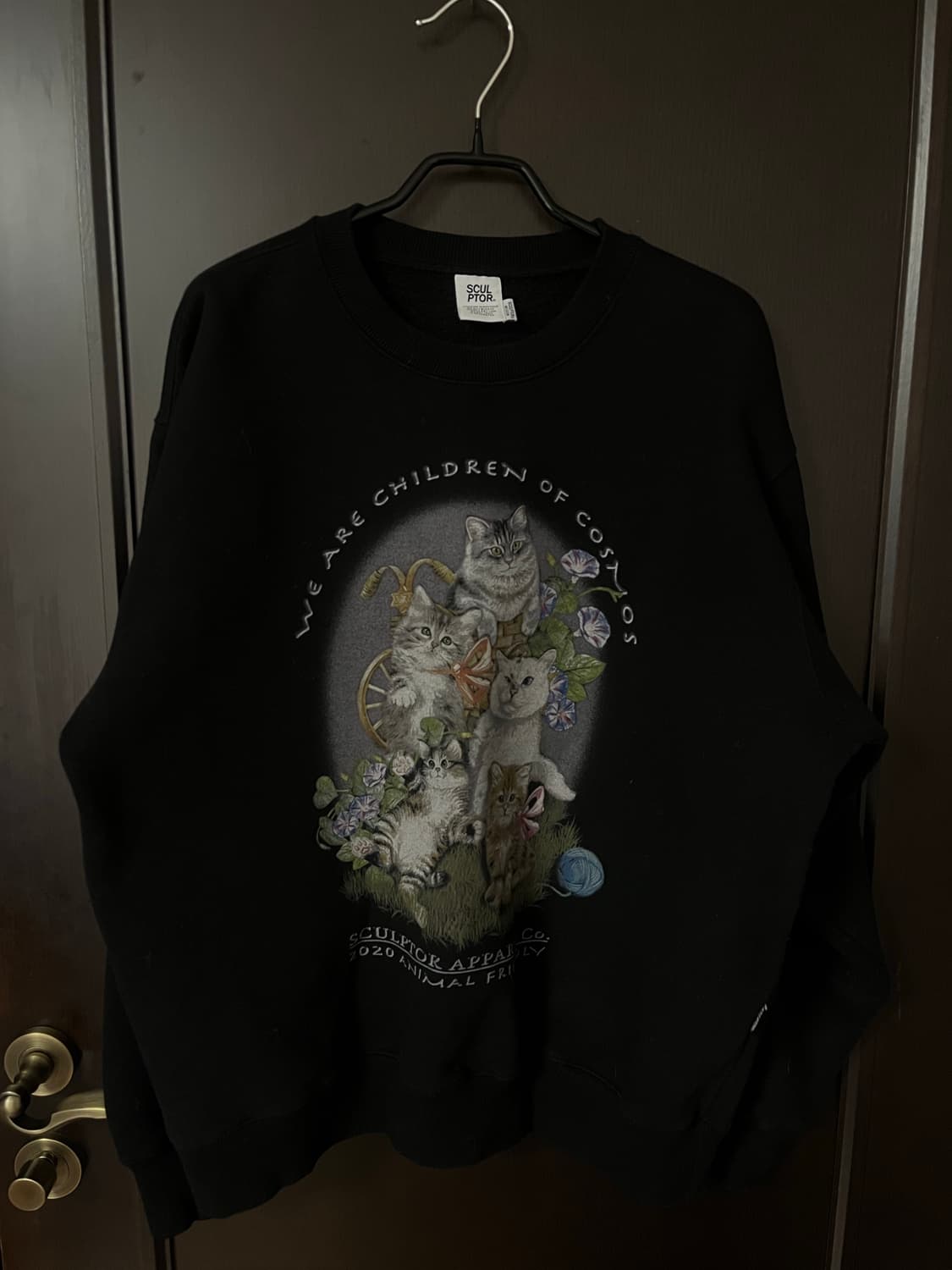 스컬프터 고양이 맨투맨 M 상품이미지1