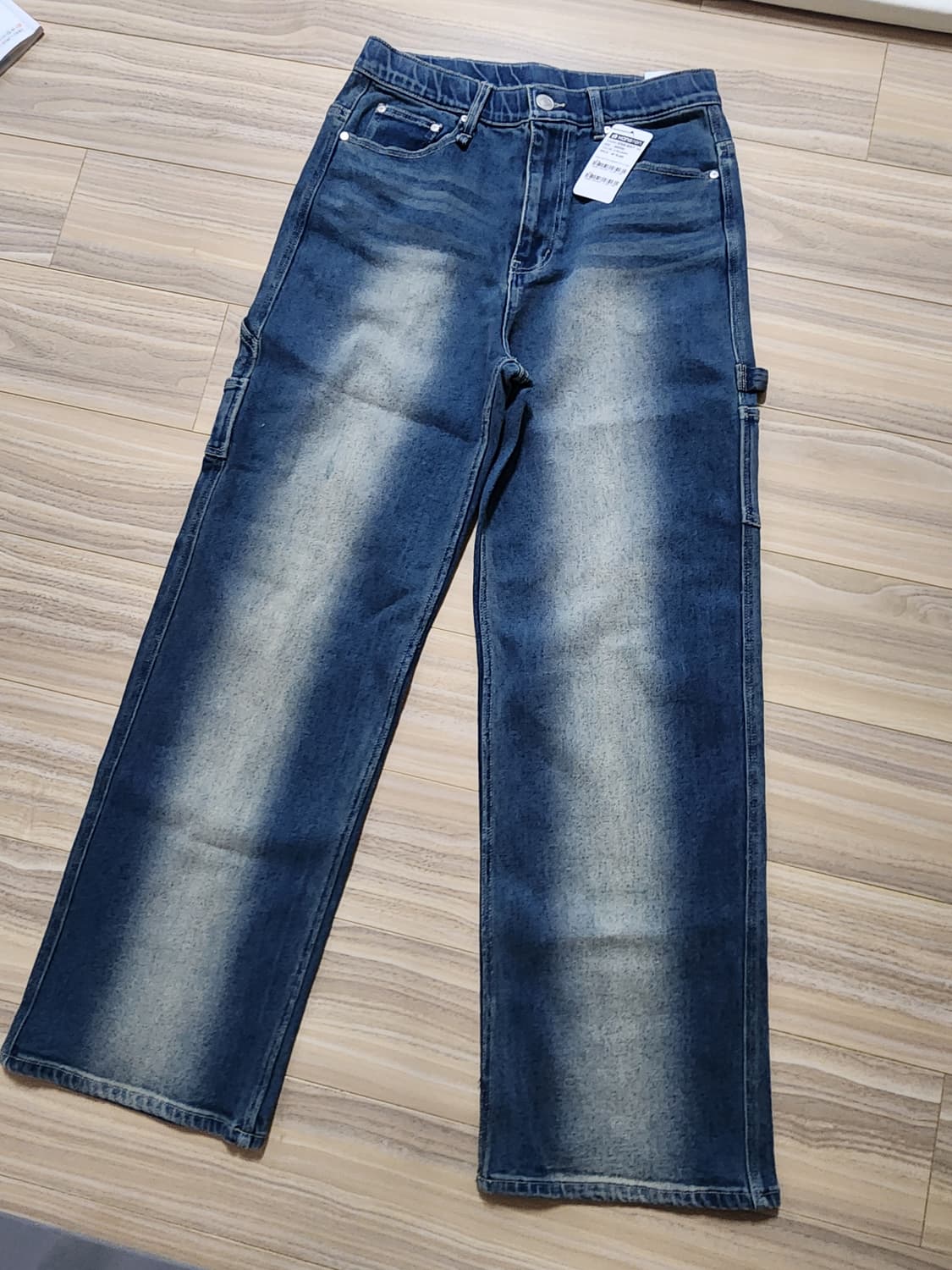 남성히든밴딩카펜터와이드데님팬츠30사이즈 상품이미지1