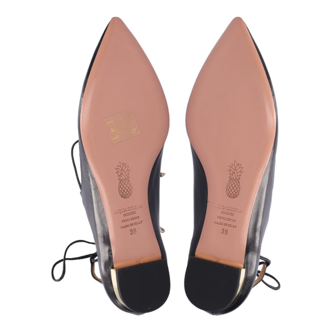 아쿠아주라 크리스티 레이스업 플랫 슈즈 레더 블랙 38  상품이미지2