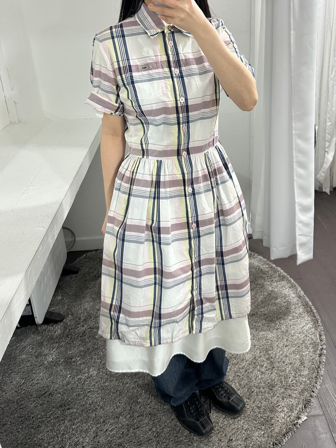 lacoste check shirt onepiece 상품이미지1