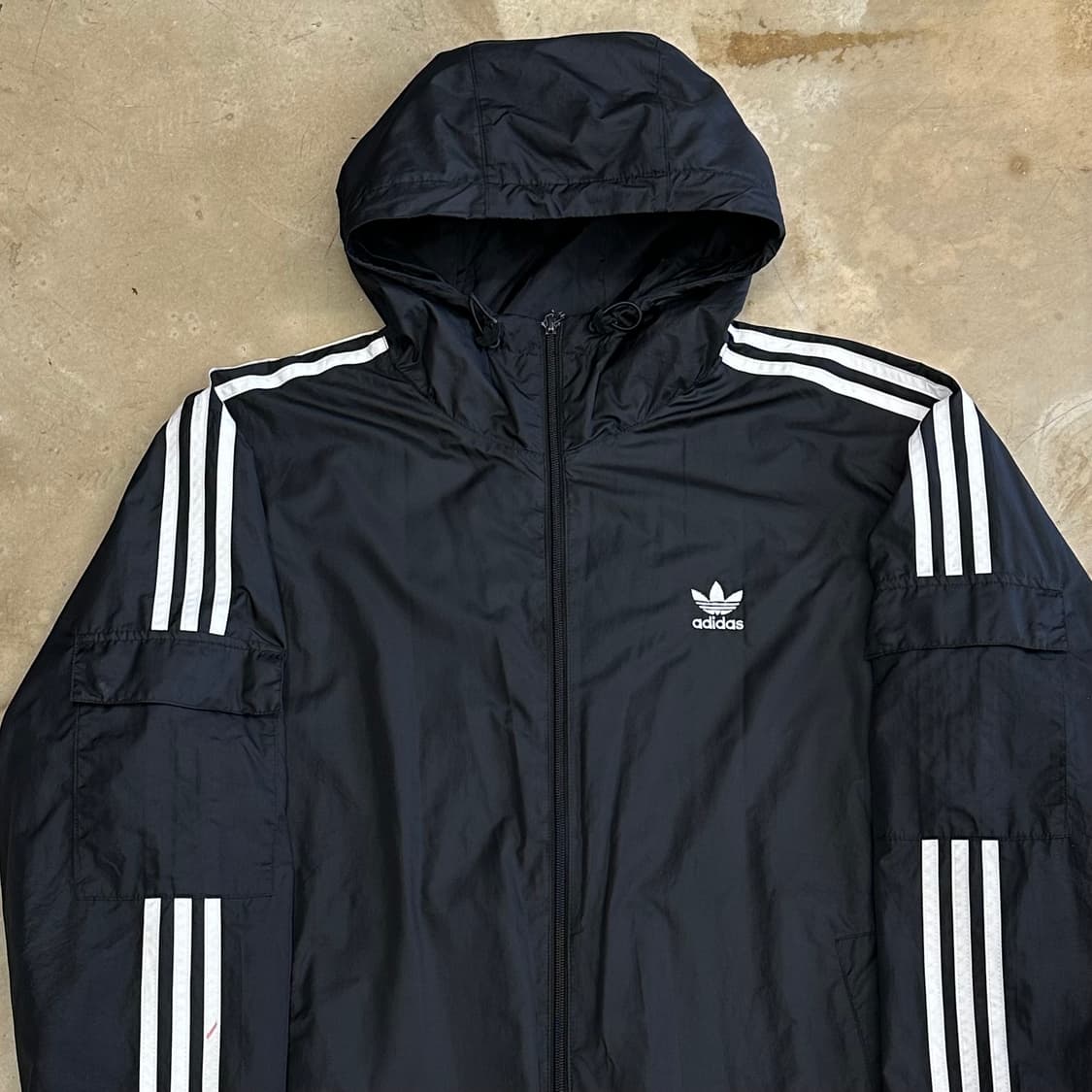 2XL 아디다스 파이어버드 포켓 블랙 후드 바람막이 상품이미지1