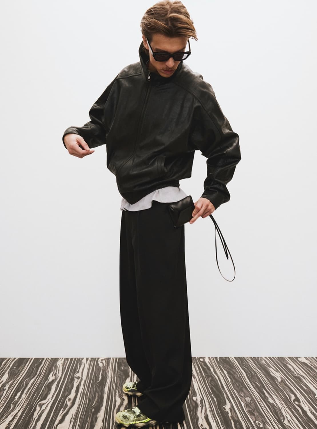 렉토 빈티지 크랙 이펙트 하이넥 레더 가죽 점퍼 L 로 XL 교환 구함 상품이미지3