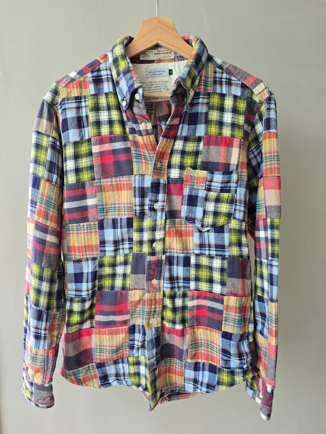 japanese vintage Madras Patchwork Shirt 상품이미지1