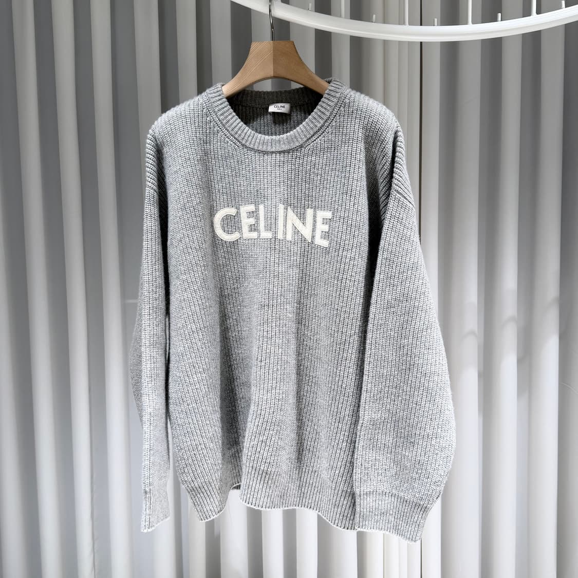 L / 셀린느 울 로고 오버사이즈 그레이 니트 상품이미지1