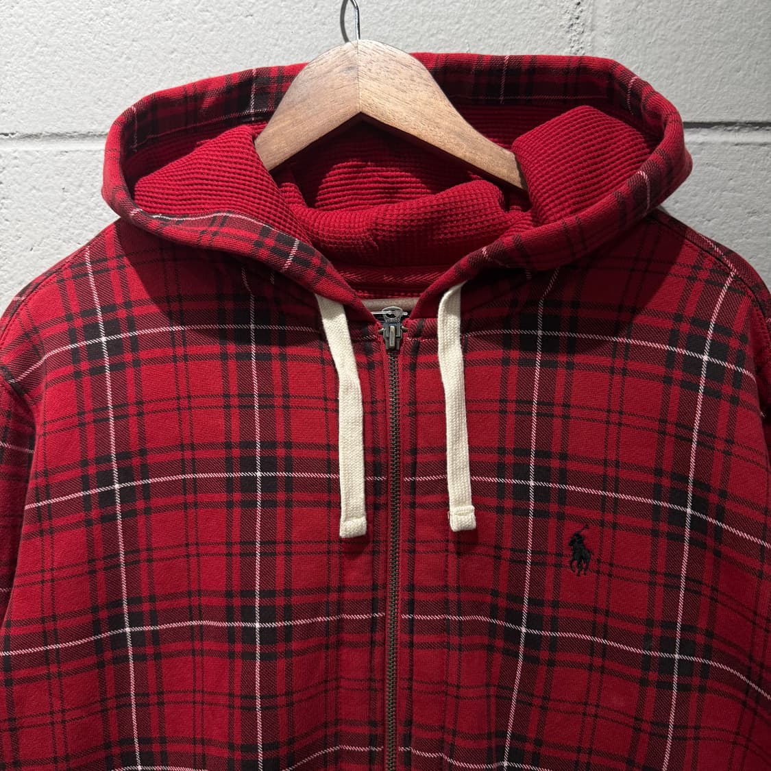 폴로 랄프로렌 레드 체크 후드집업  상품이미지2