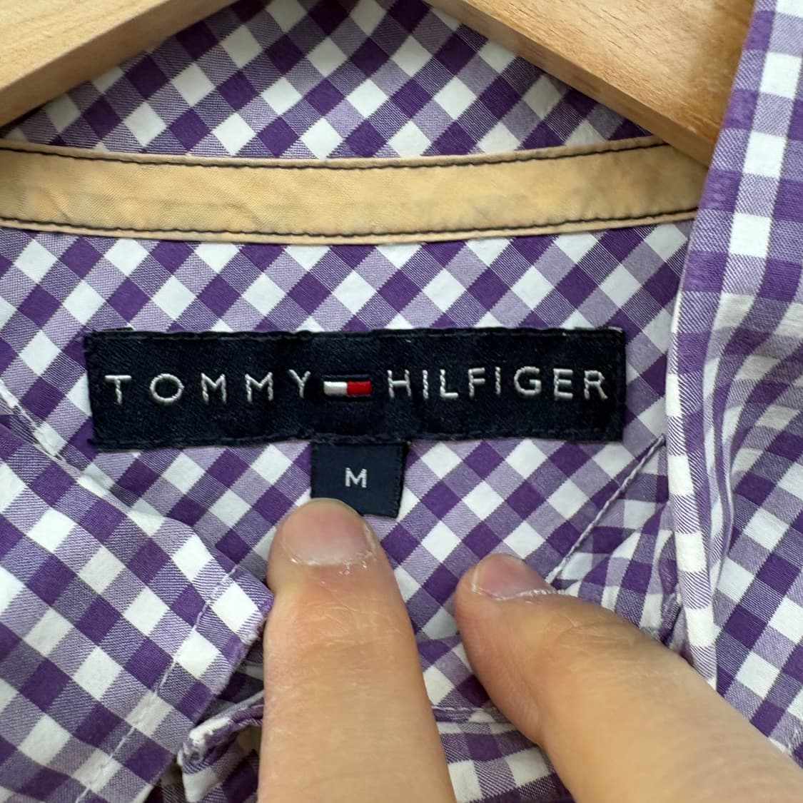 타미힐피거 깅엄체크 셔츠 남방 남성M 상품이미지3