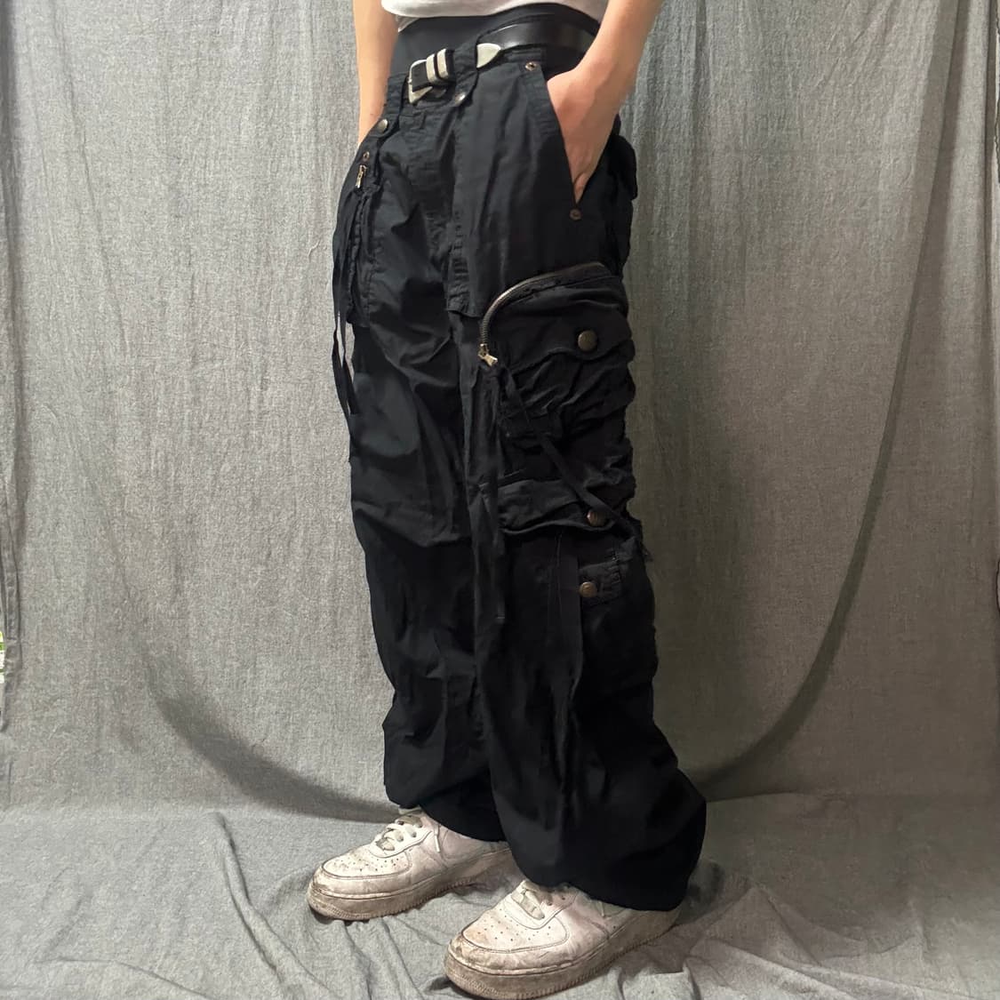 ask 포켓 와이드 카고 팬츠 블랙 상품이미지3