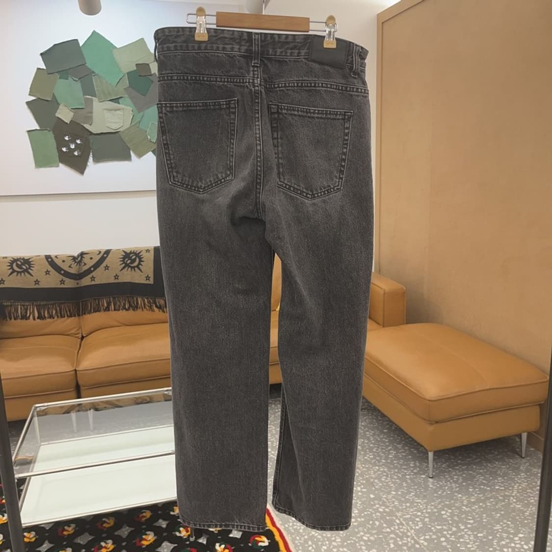 피스워커 베이직 기본템 흑청 와이드 데님팬츠 31인치 C06544 상품이미지3