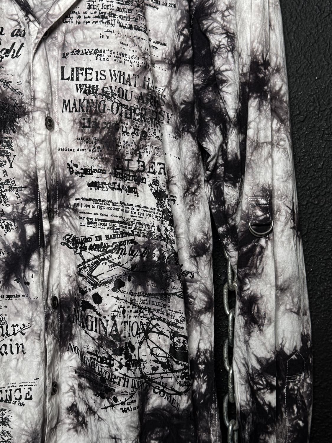 Tie-dye & Lettering Hooded Shirt Jacket  상품이미지8