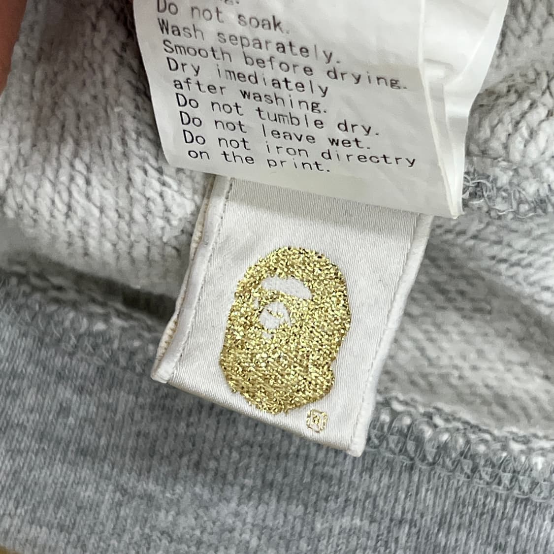 Bape 베이프 컬리지 로고 그레이 후드 원피스 S 상품이미지9