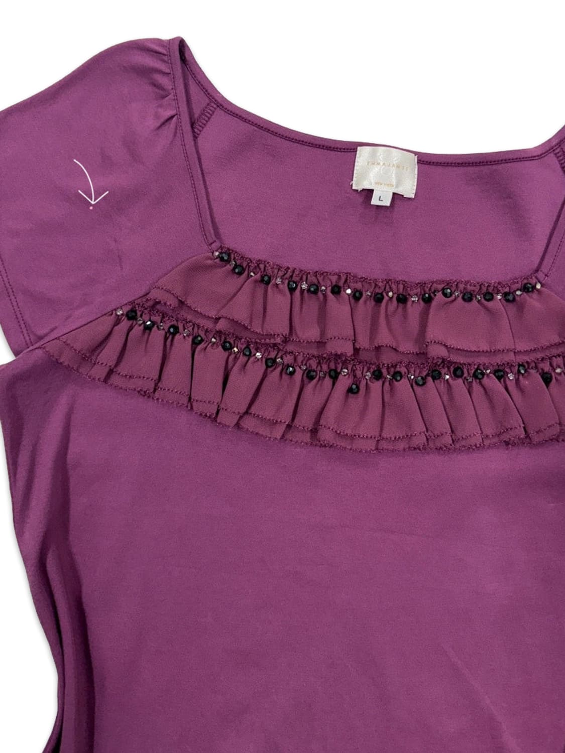 빈티지 EMMA JAMES 바이올렛 레이스 비즈 블라우스 상품이미지3