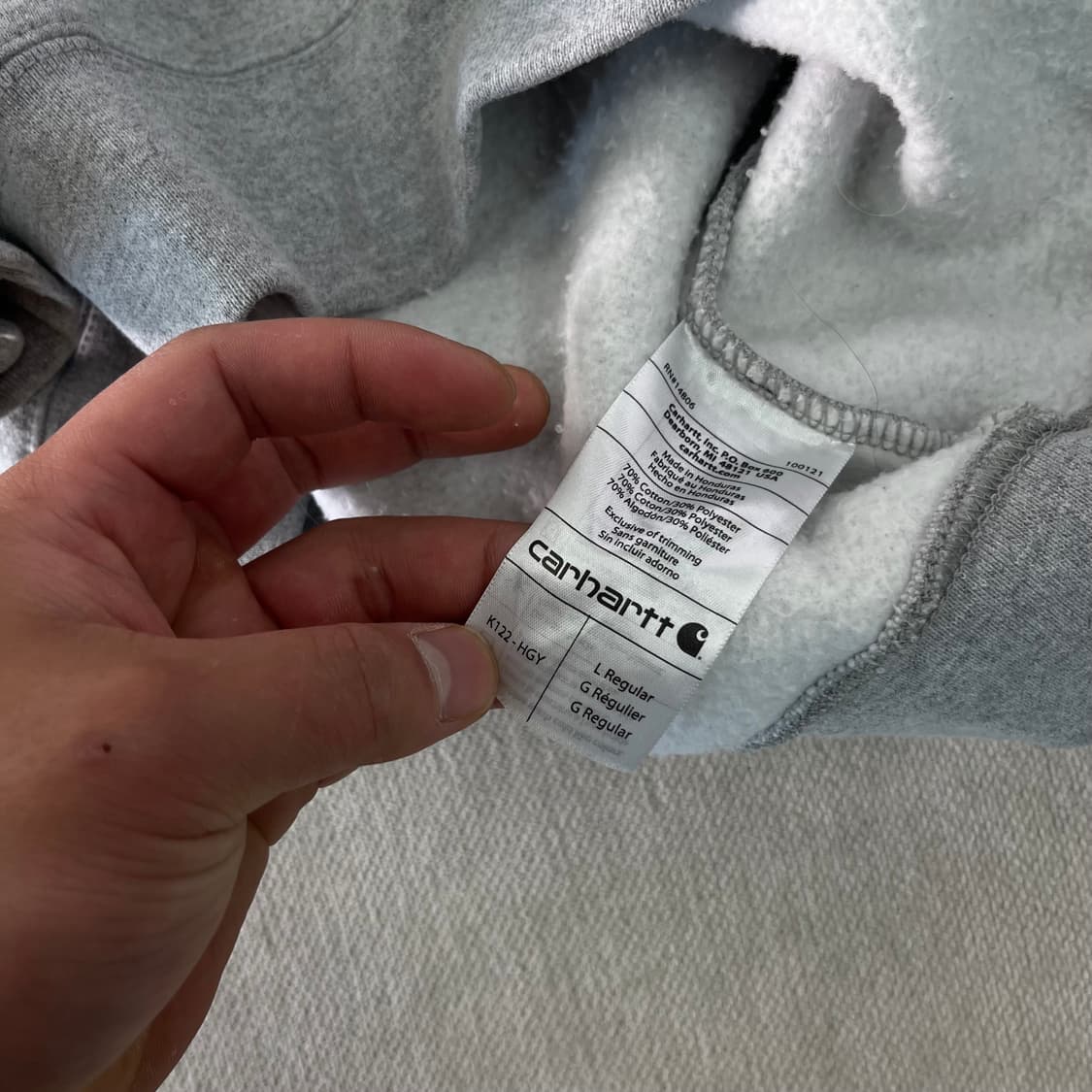 105 칼하트 그레이 후드집업 상품이미지5