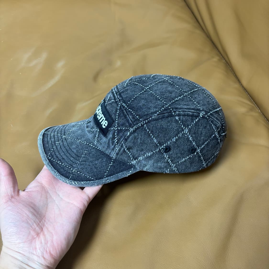 슈프림 캠프캡 모자 박스로고 23fw 펀치드 데님 블랙 상품이미지5