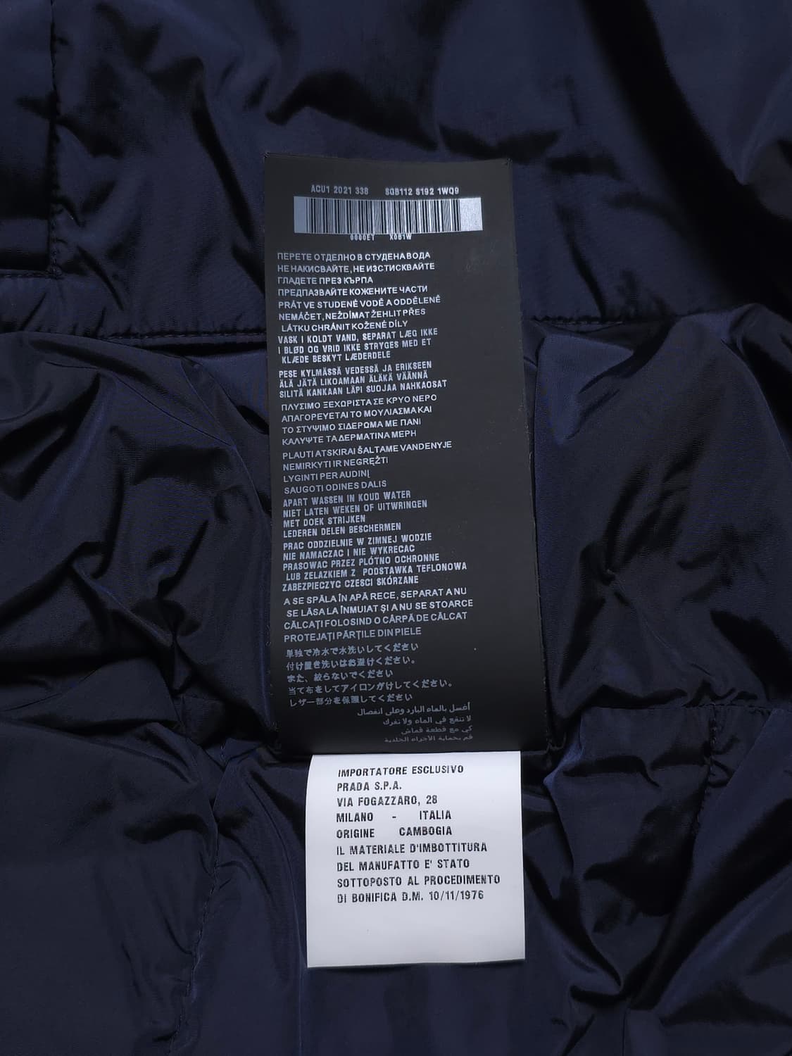 [54] 프라다 리나일론 패딩 다크 네이비(SGB112) 상품이미지10
