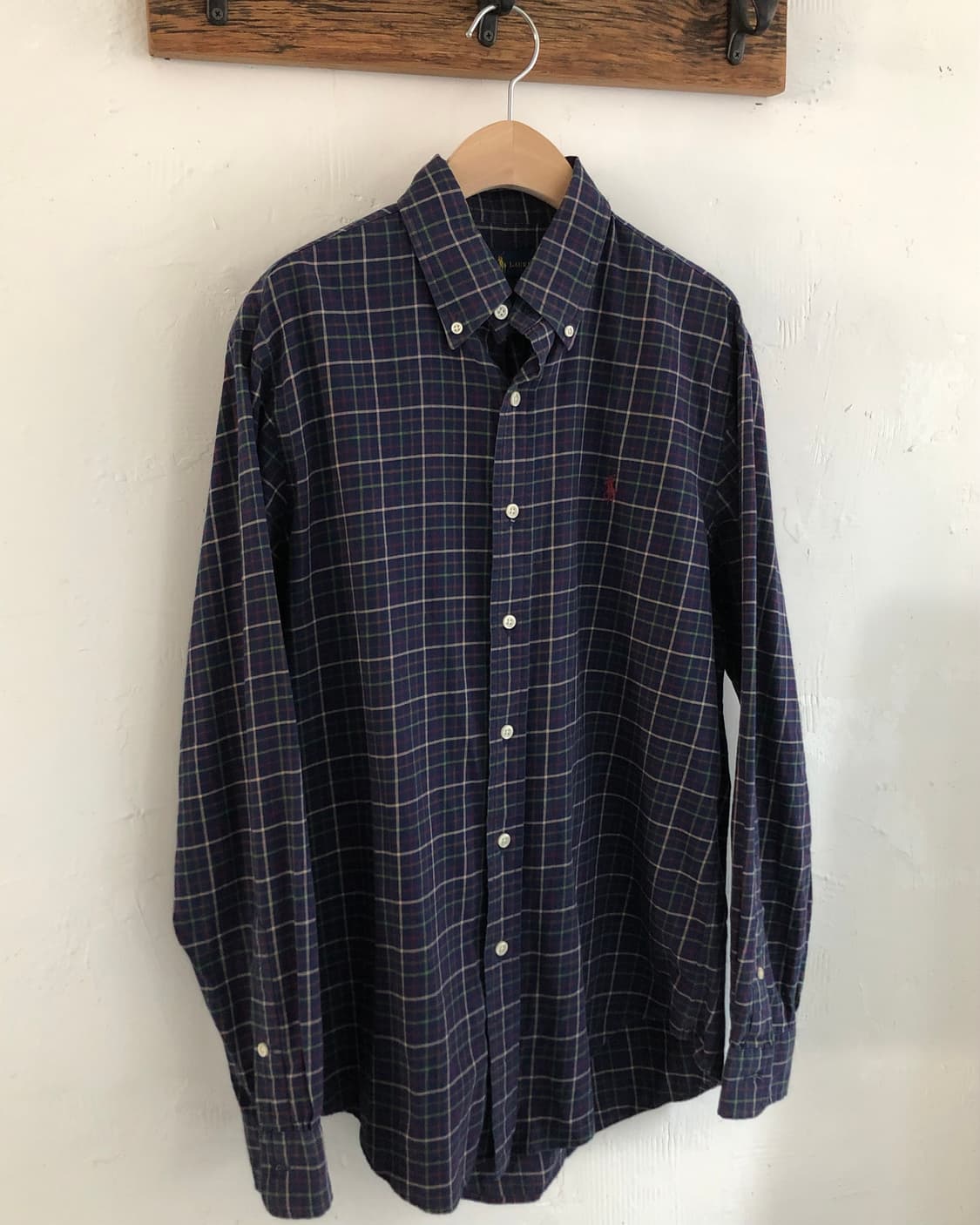 Polo 폴로 랄프로렌 신형라벨 네이비 체크패턴 버튼다운 셔츠 상품이미지3