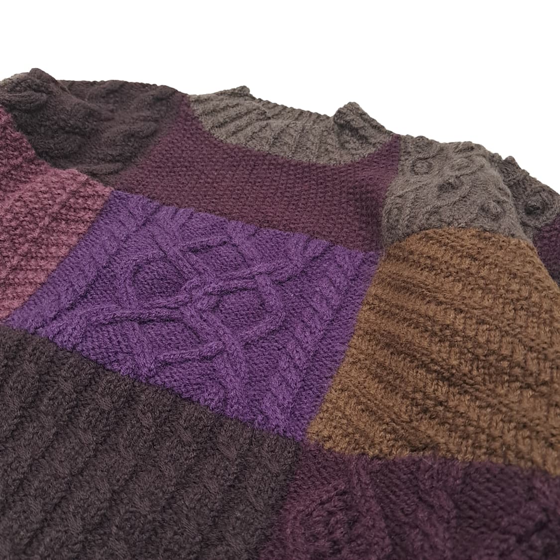 CL070 S/M 엘엘빈 멀티 블록 크레이지 패턴 패치워크 니트 상품이미지4