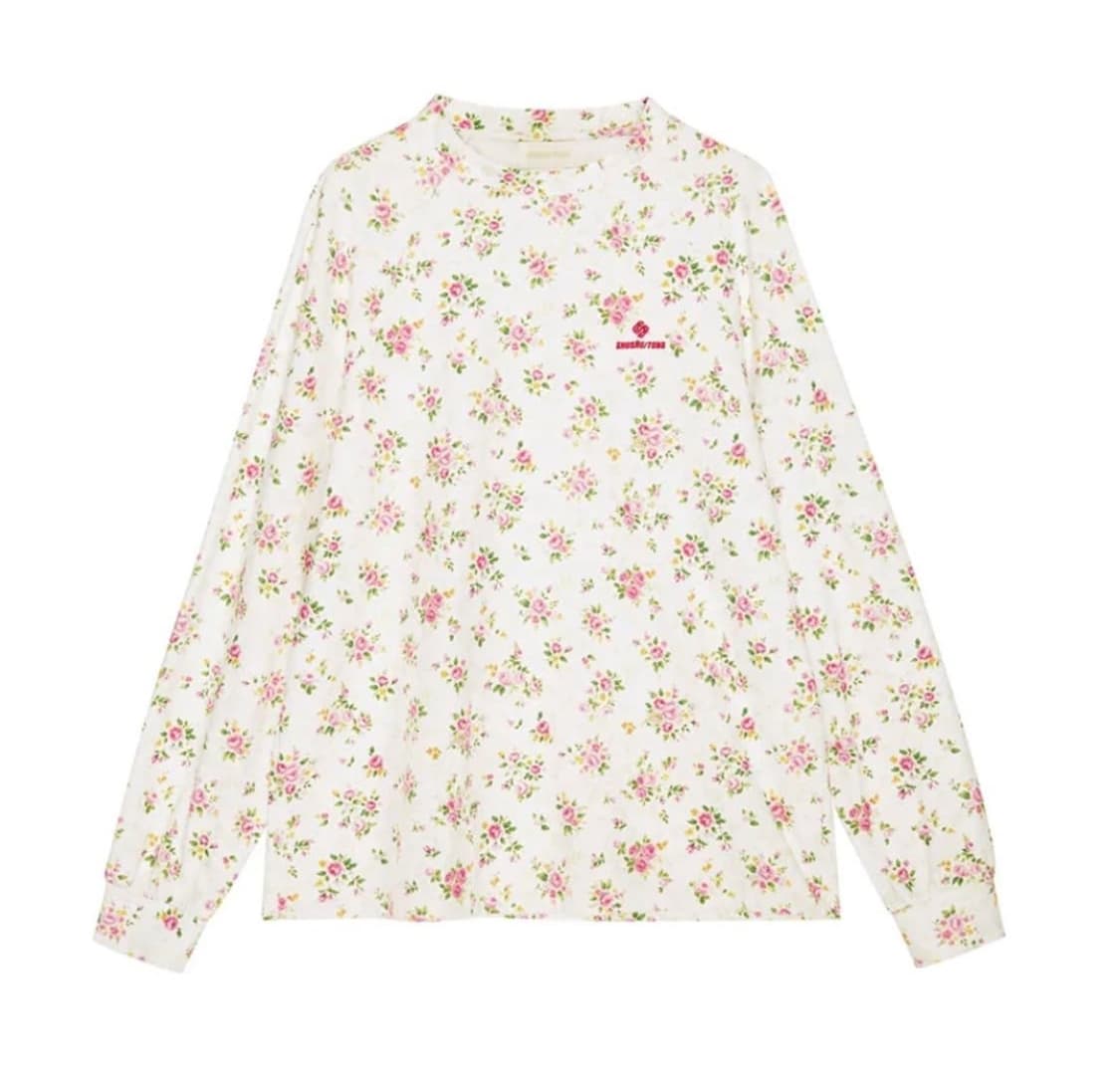 슈슈통 26ss 플로럴 롱 슬리브리스 탑 상품이미지1