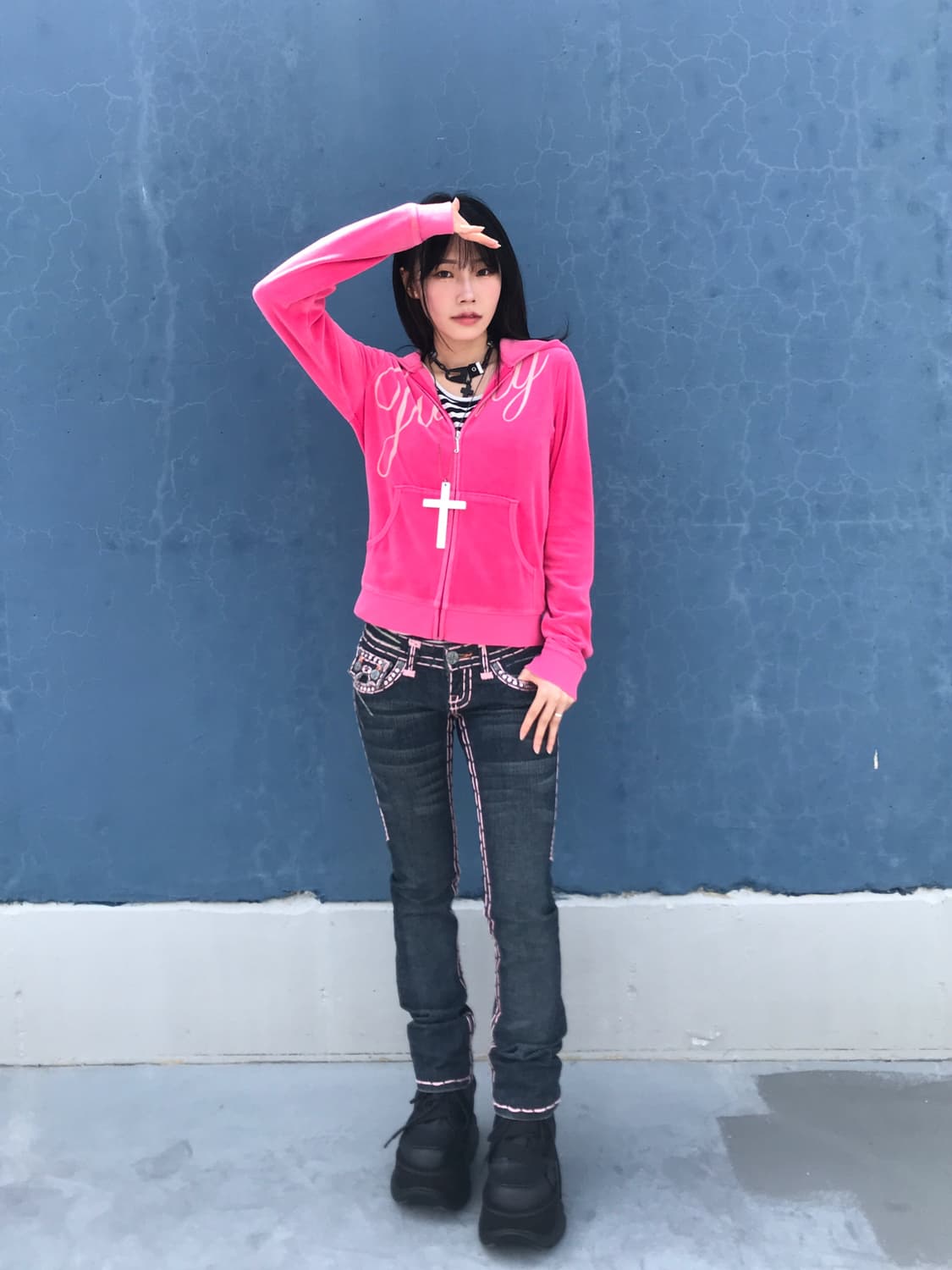 Juicy Couture Y2k  Velvet Hood Zip up 상품이미지2