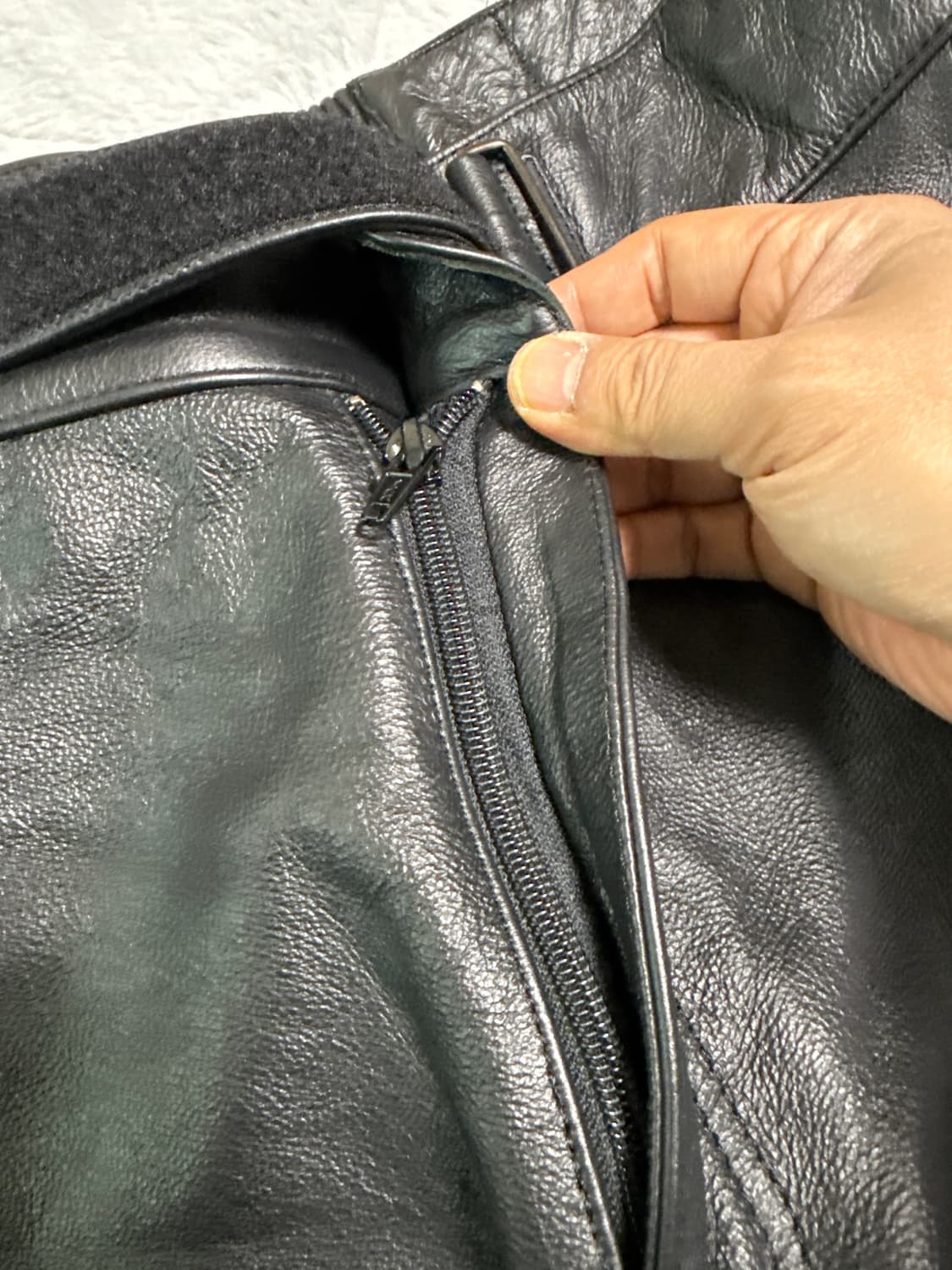 카티 스타일 무릎패널 모토 바이커 카우레더팬츠 상품이미지8