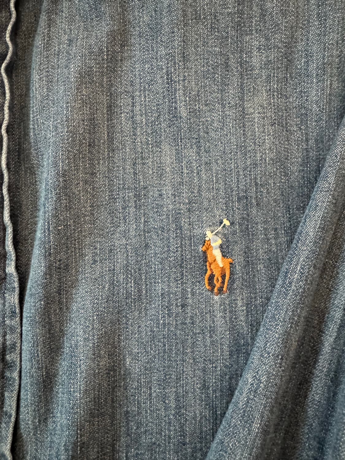 폴로 랄프로렌 데님 샴브레이 셔츠 M 큐알정품 상품이미지2