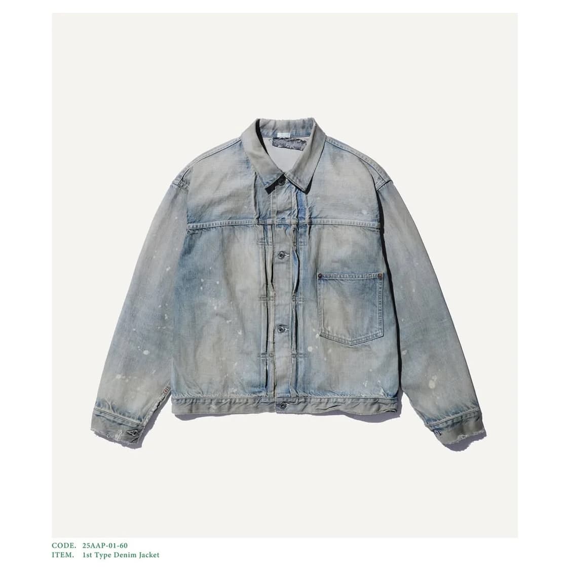 [46] A.presse 아프레쎄 25aw 1st 블리치 데님 자켓 상품이미지1