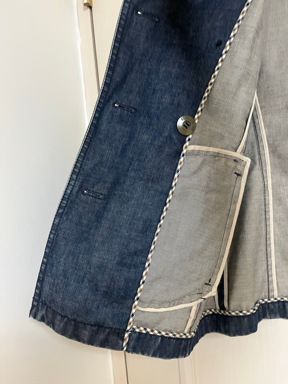 Aquascutum 데님 더블 피코트 청 자켓 상품이미지9