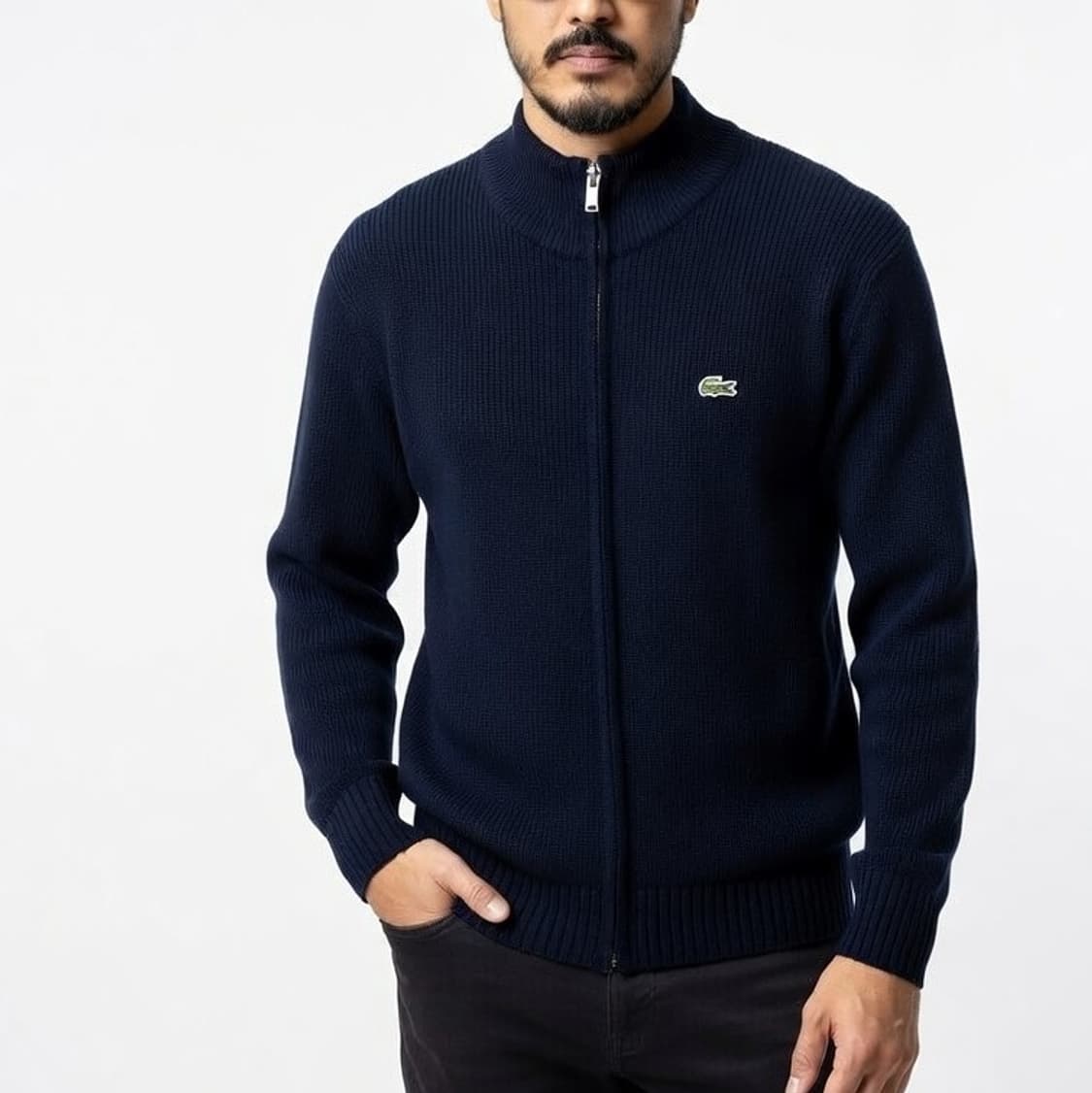 100 / 라코스테 / 풀집업 울니트 / 토316-옥/ 상품이미지1