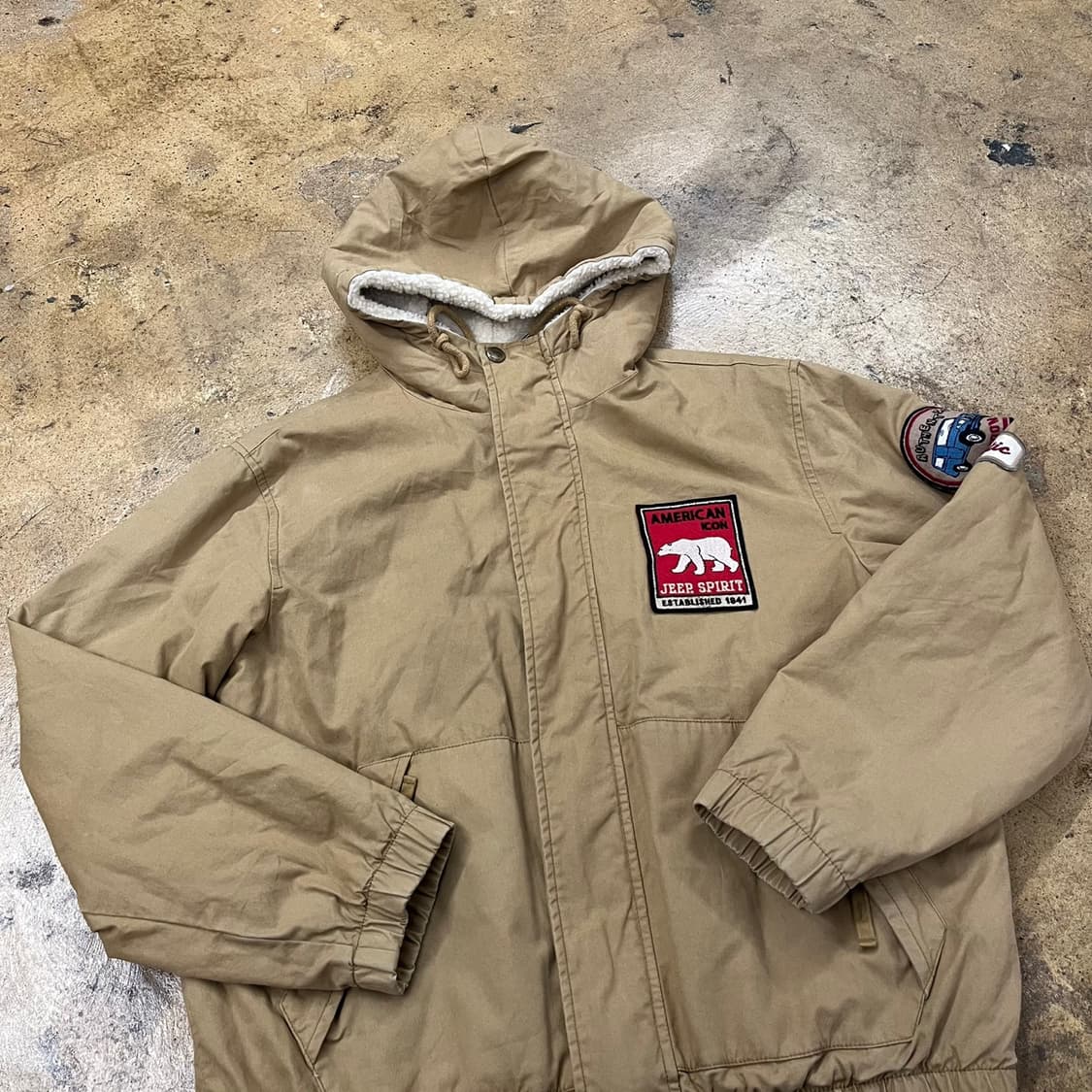 [정품/M] Jeep 지프 스피릿 아메리칸 후드 자켓 베이지 b10 상품이미지1
