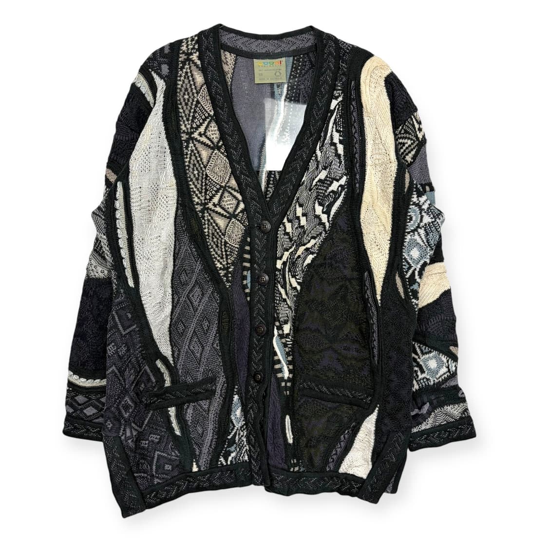 쿠지 패턴 니트 가디건 상품이미지1