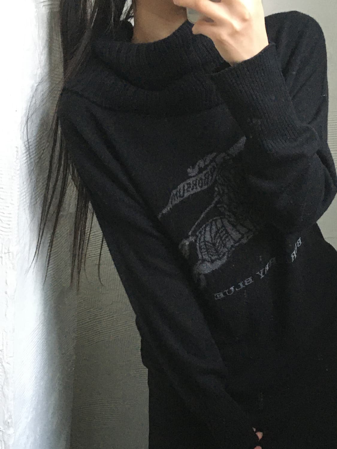 Burberry 버버리 블루라벨 블랙 로고 터틀넥 니트 상품이미지3