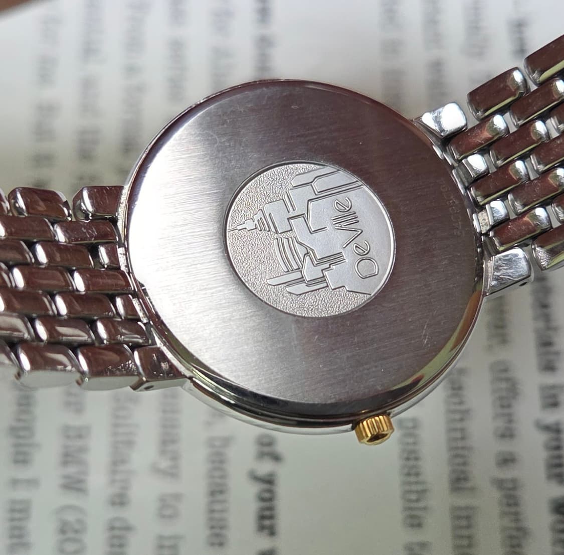 빈티지 오메가 드빌 18K베젤 블랙로만 슬림쿼츠 남성용 쌀알 브레이슬릿 상품이미지7