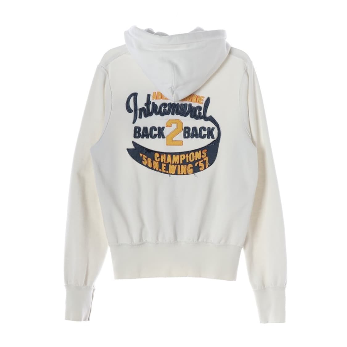 아베크롬비 앤 피치 빈티지 레터링 화이트 후드 집업 M 상품이미지2