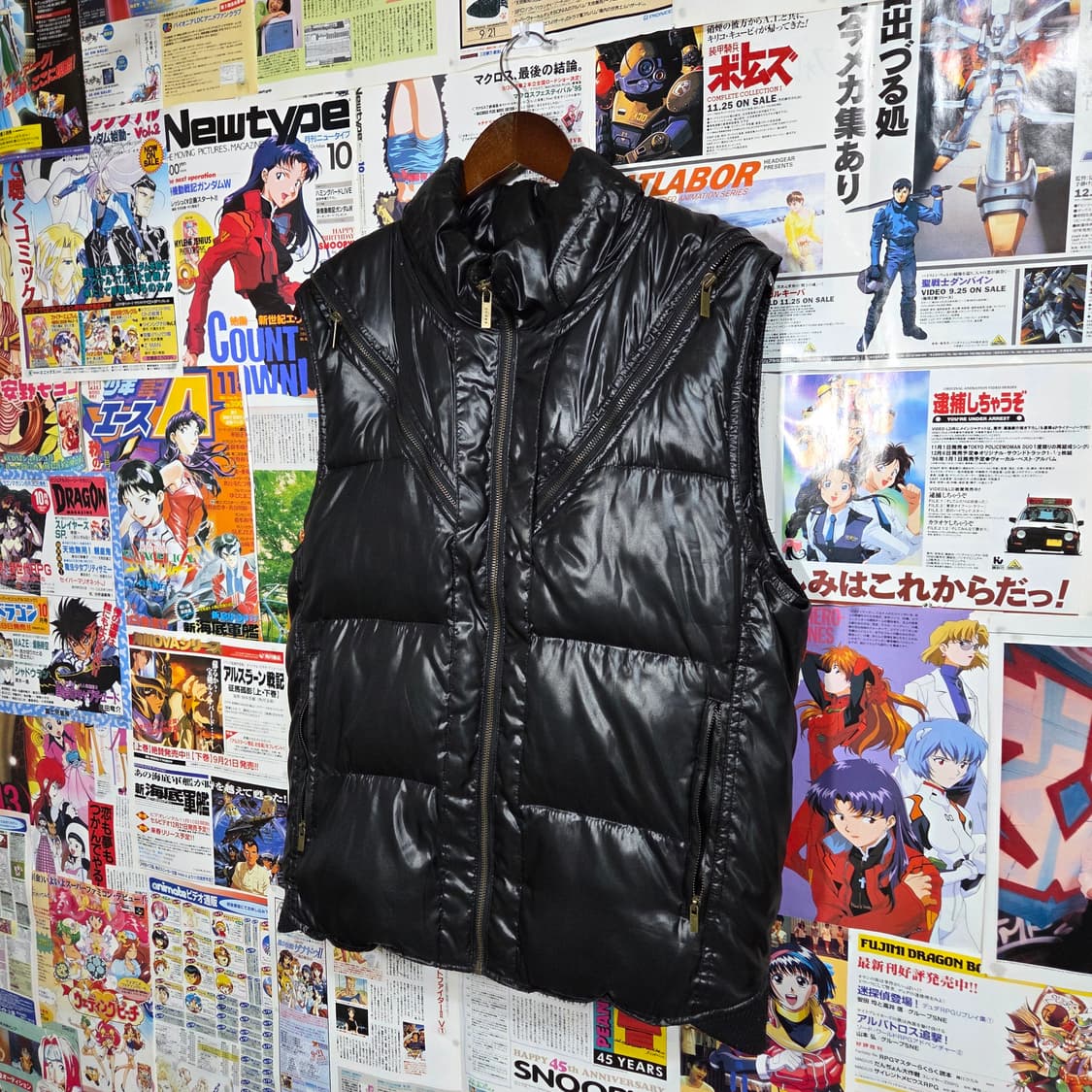 코데즈컴바인 절개 라인 유광 후드 패딩 베스트 상품이미지2