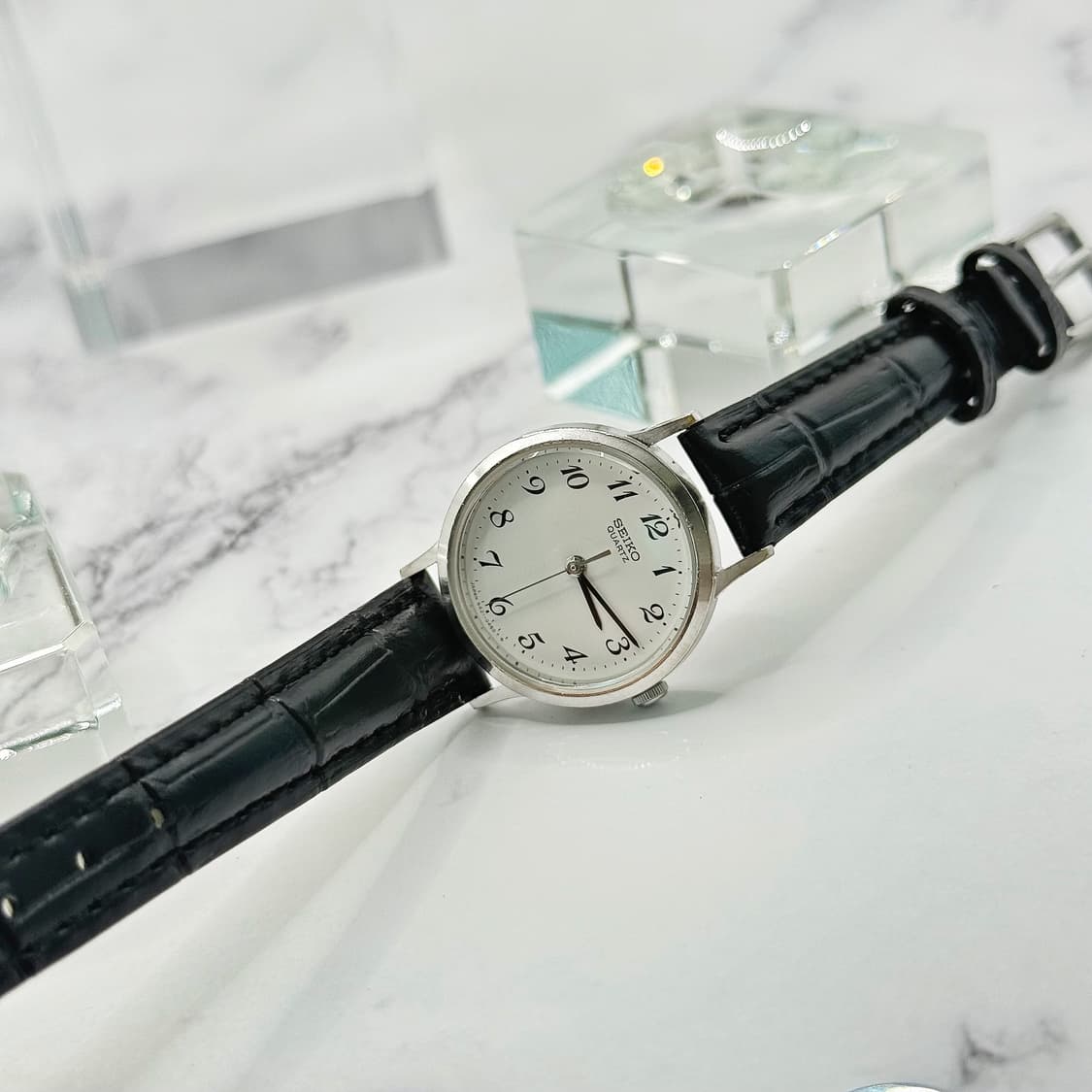 80s90s 빈티지 세이코 클래식 화이트 아라빅 미니멀 워치  상품이미지2