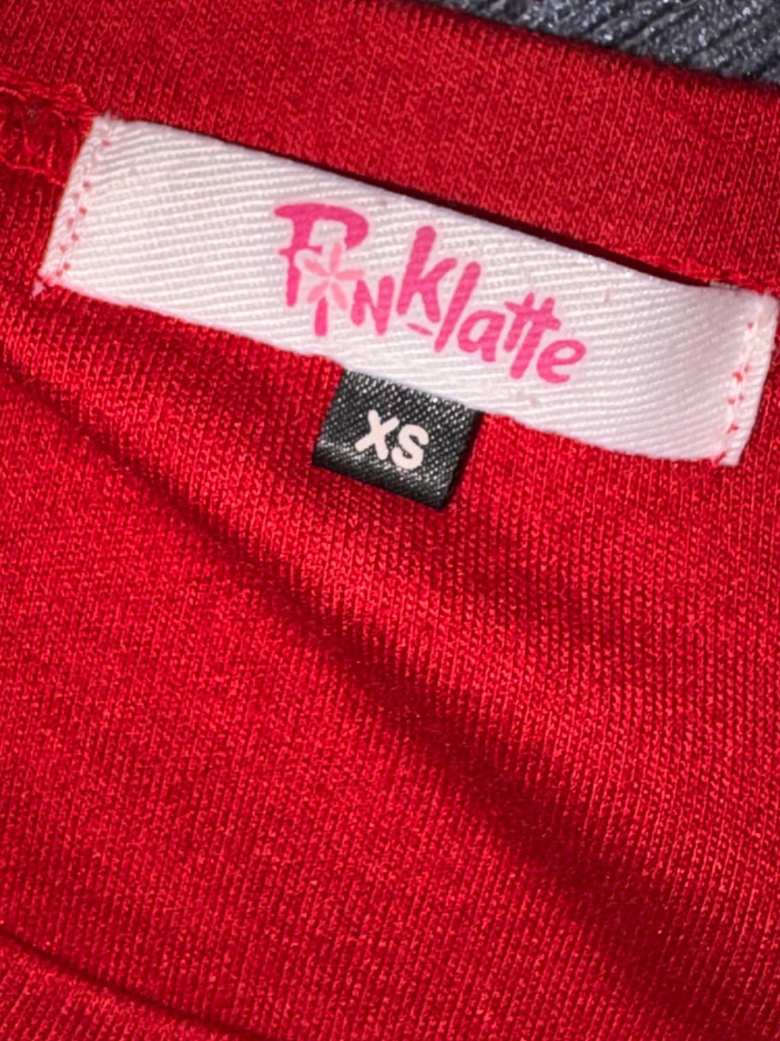 빈티지 갸루 y2k 펑크 레드 호피 레터링 포켓 롱슬리브 상품이미지3