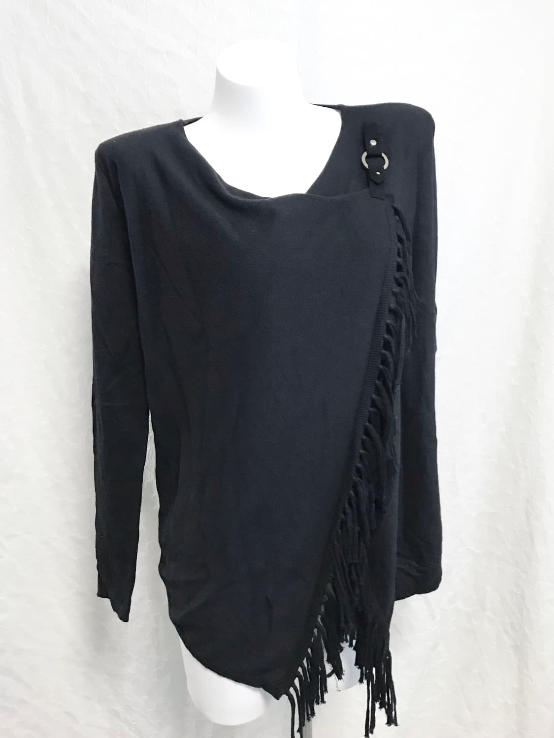 빈티지 아카이브 드레이프 프린지 버클 랩 니트 가디건 상품이미지2