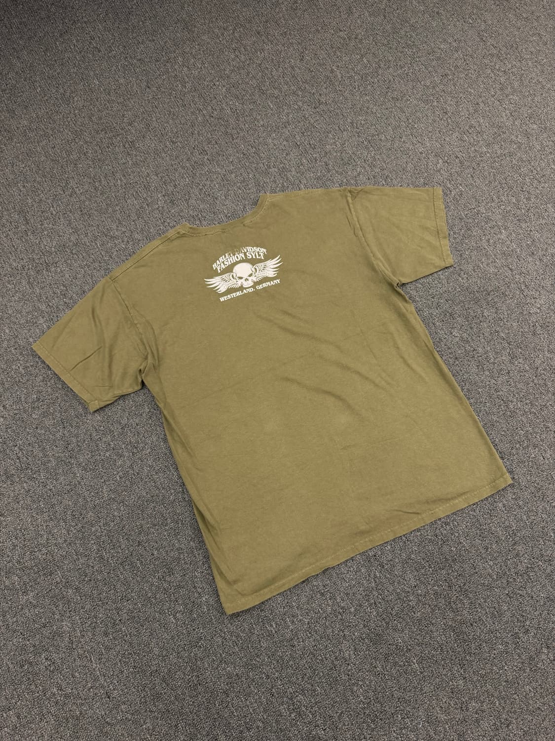 L) 할리데이비슨 빈티지 독수리 프린팅 올리브 반팔 티셔츠 상품이미지5