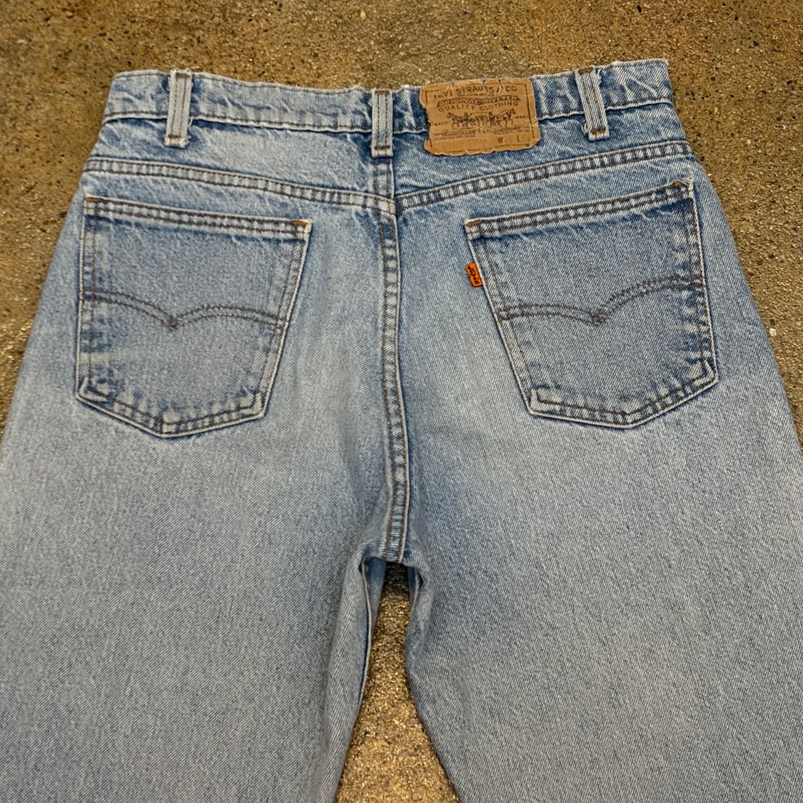 90s Made in USA 빈티지 리바이스 오렌지탭 550 연청 청바지 상품이미지5