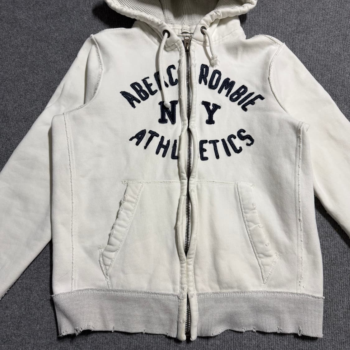 아베크롬비 화이트 후드집업 xl 상품이미지2